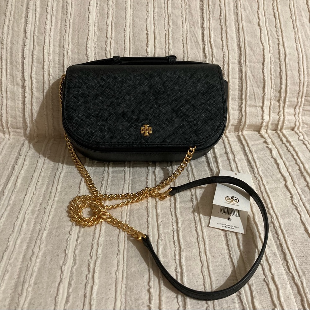 Tory Burch Black Emerson Top Handle Bag